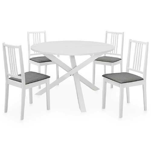 vidaXL Mobilier de salle à manger 5 pcs MDF Blanc