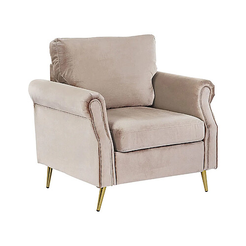 Beliani Fauteuil VIETAS Velours Taupe