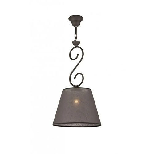 Lumière Plafonnier Lorenzo Acier,tissu Anthracite 1 ampoule 70cm