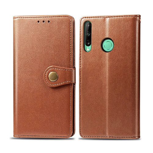 Etui en PU avec support marron pour votre Huawei Y7p/P40 lite E