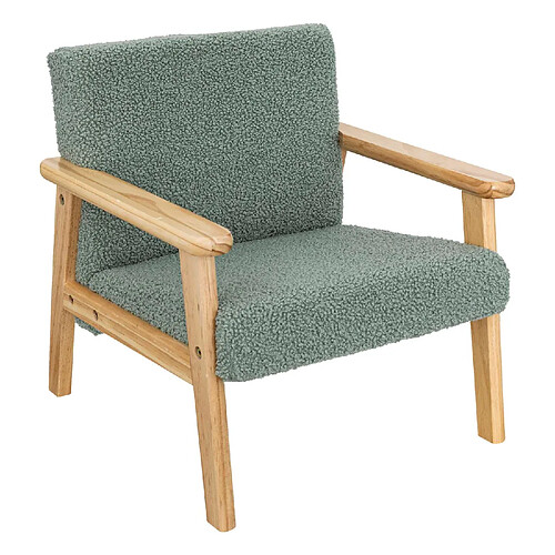 Atmosphera, Createur D'Interieur Fauteuil enfant en bois et bouclette TEDDY - Vert céladon