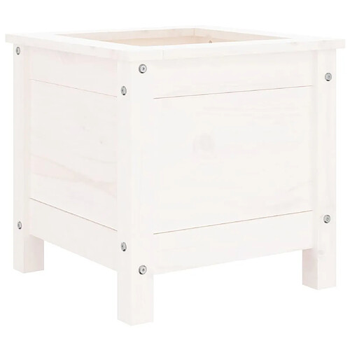 Maison Chic Jardinière,Bac à fleurs - pot de fleur blanc 40x40x39 cm bois massif de pin -GKD22563