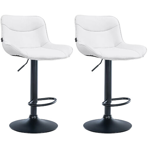 Non Lot de 2 tabourets de bar Vonore simili cuir noir