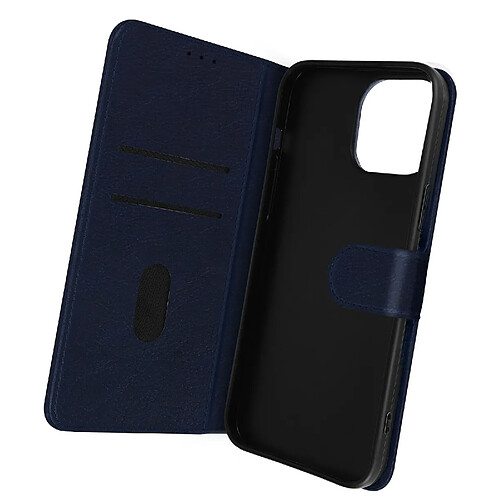 Avizar Housse iPhone 14 Pro Max Clapet Portefeuille Fonction Support Vidéo Bleu Nuit