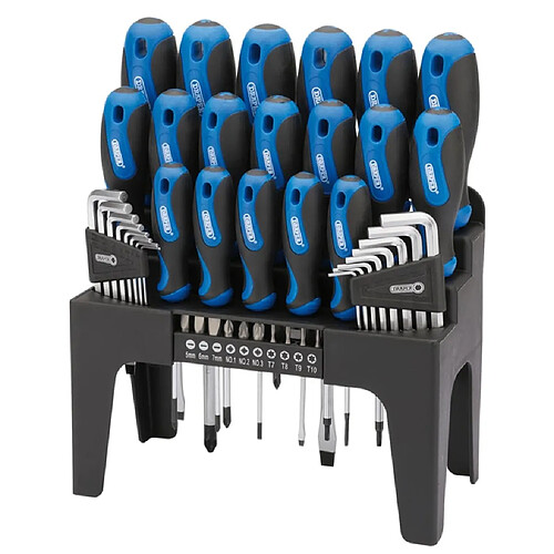 Draper Tools Jeu de tournevis, clé hex et embouts 44 pcs Bleu 81294