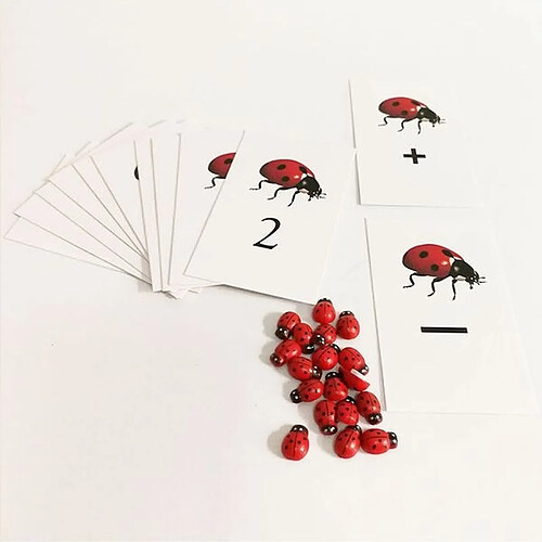 Totalcadeau Coccinelles 12 cartes pour apprendre les mathématiques jeu Montessori