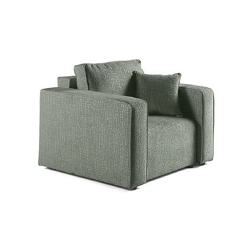 Bestmobilier Topaze - fauteuil - en tissu velours relief