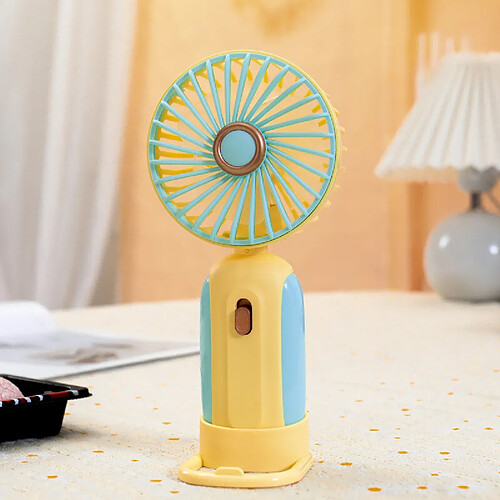 (Jaune) Ventilateur De Bureau De Chargement Usb Portable Avec Batterie Rechargeable Vitesse Du Vent à Une Vitesse