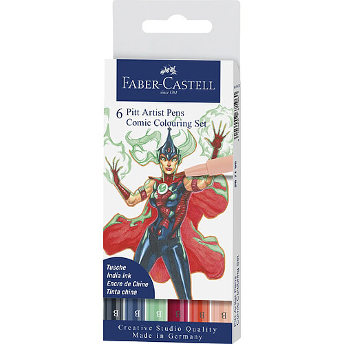 FABER-CASTELL Feutre PITT artist pen, kit Comic ()