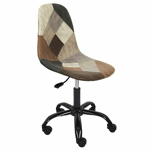 Paris Prix Chaise de Bureau Patchwork 78cm Marron & Noir