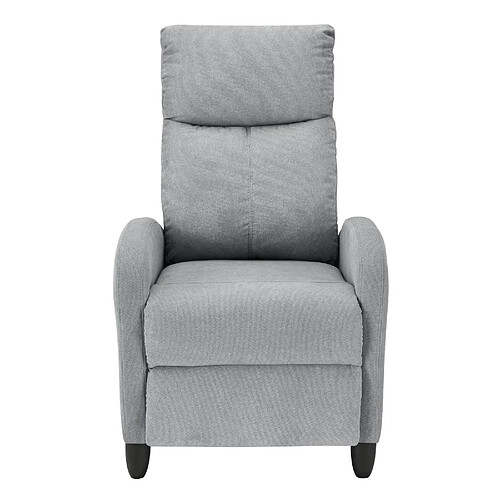 Helloshop26 Fauteuil relaxant avec dossier inclinable et repose-pieds housse textile gris clair 03_0005213