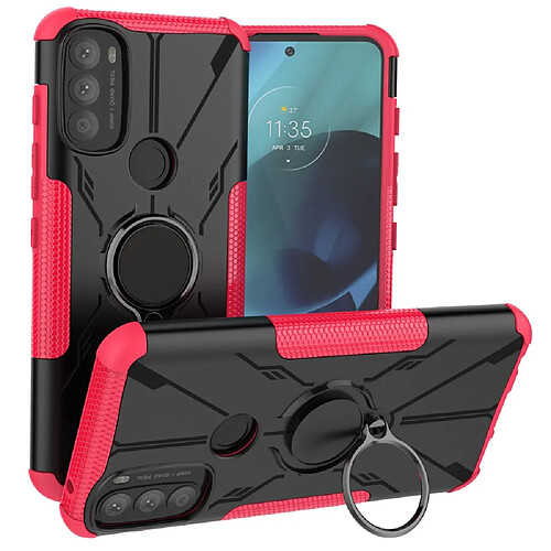 Coque en TPU anti-chocs avec béquille pour votre Motorola Moto G71 5G - rose