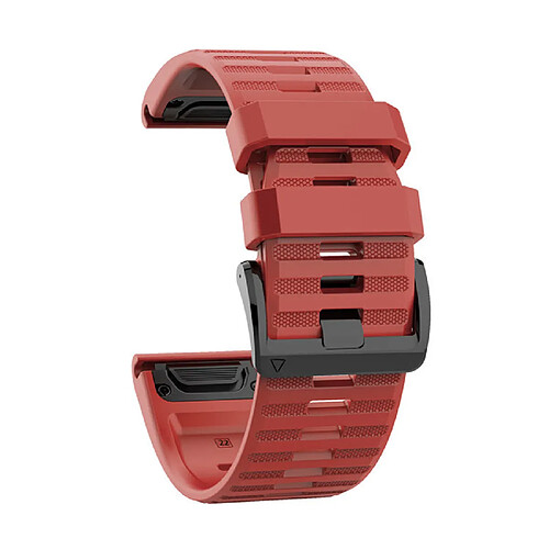 Bracelet de montre de remplacememnt en silicone 22mm Pour Garmin Fenix6 Fenix5 Universel Rouge