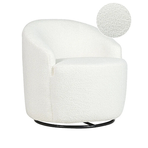 Beliani Fauteuil DAVIK Bouclé Crème