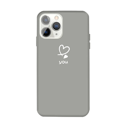 Wewoo Coque Pour iPhone 11 Pro Love-heart Letter Pattern Colorful Frosted TPU Phone Housse de protection Gris