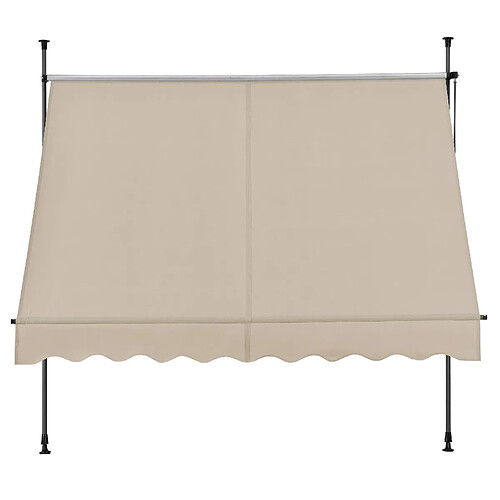 Helloshop26 Brise-soleil métal et polyester hauteur variable 150 x 120 x 200-300 cm sable 03_0001103