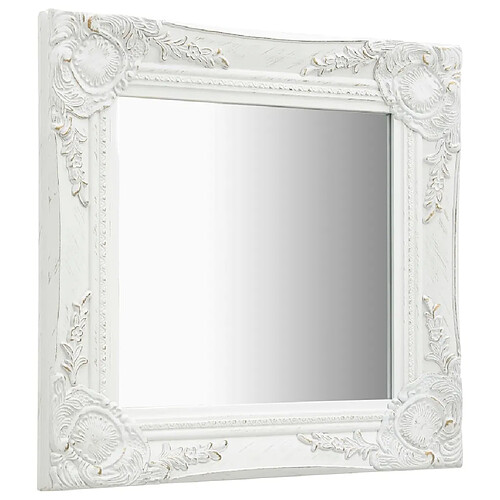 Maison Chic Miroir mural style baroque | Miroir Décoration pour Maison Salle de Bain 40x40 cm Blanc -GKD65271