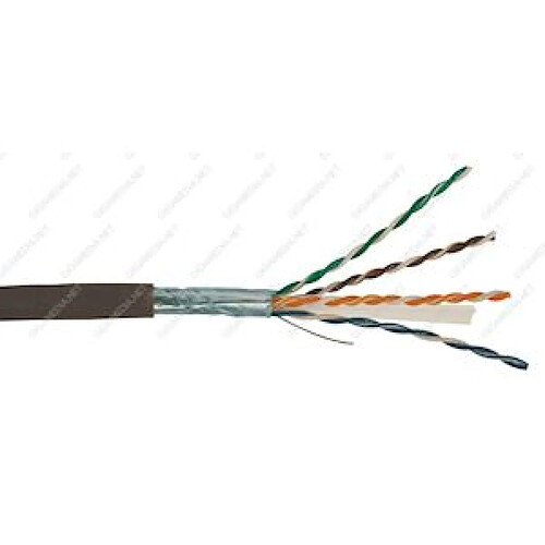 câble rj45 - cat6 f/utp - résistant uv pe - noir - couronne de 100 mètres - gigamédia c6f4ppec1