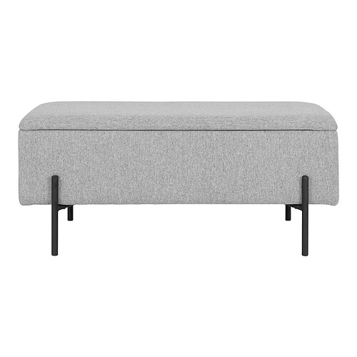 EPIKASA Banc avec Rangement Watford, Gris, Polyester, 36,5x95x46 cm