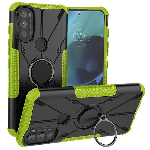 Coque en TPU anti-chocs avec béquille pour votre Motorola Moto G71 5G - vert