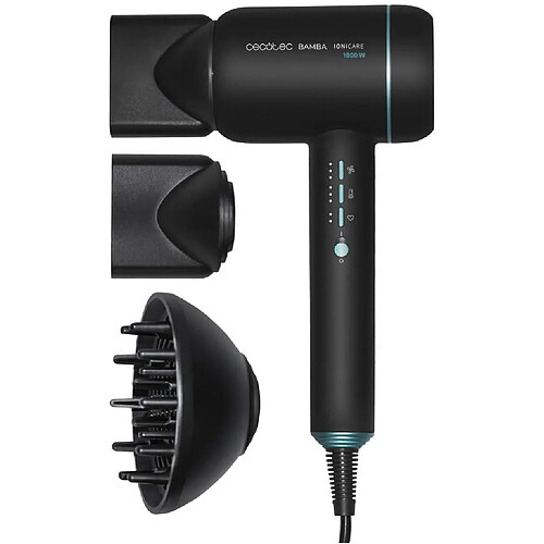 Cecotec Sèche cheveux ionique avec moteur numérique 1800W bleu noir