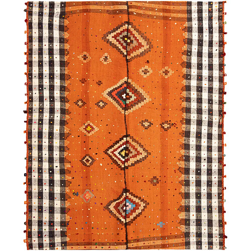 Vidal Tapis de laine 204x160 orange Jajim