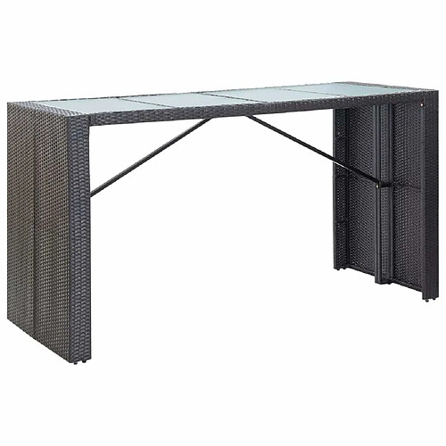 Maison Chic Table de bar et chaises d'extérieur 9 pcs,Ensemble de bar de jardin pour relax Résine tressée Noir -GKD824086