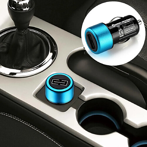 Wewoo Chargeur XPower X1A rapide USB universel pour voiture de port USB DC12-24V 3.1A Bleu