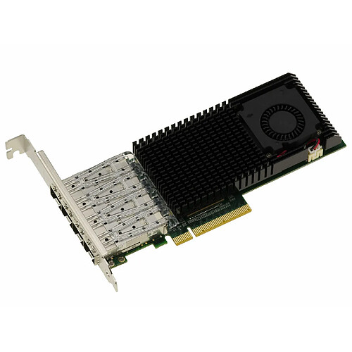 Kalea-Informatique Carte Controleur PCIe Reseau LAN 10G SFP+ 4 Ports - CHIPSET Intel JL82599ES - 10GbE Ethernet Network Adapter