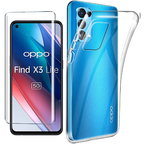 Xeptio Protection intégrale Oppo Find X3 LITE 5G : Coque Gel de Protection en TPU Invisible arrière Transparente ET Protection écran