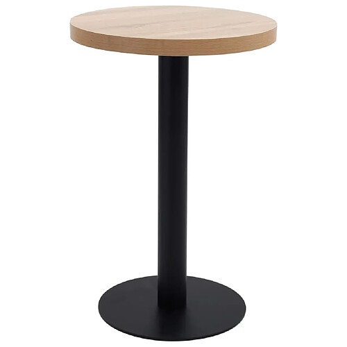 vidaXL Table de bistro Marron clair 50 cm MDF