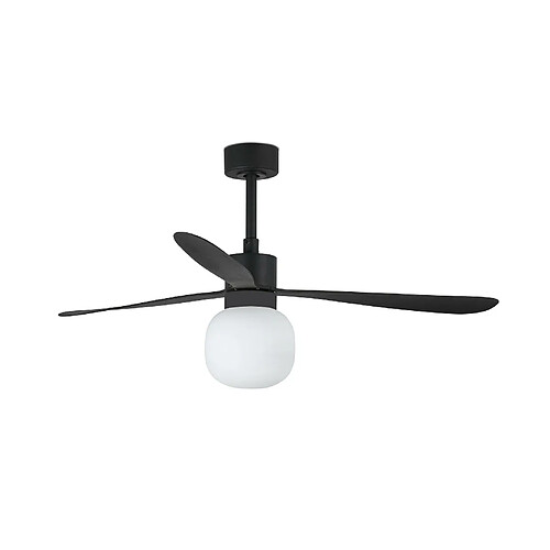 Faro Barcelona Ventilateur de plafond noir à grande boule LED 20W 2700K, 6 vitesses