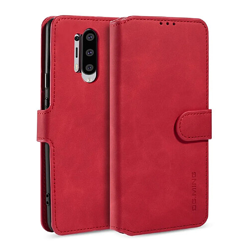 Etui en PU style rétro avec support rouge pour votre OnePlus 8 Pro