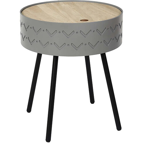 The Home Deco Factory Table d'appoint avec coffre intégré Eugénie gris.