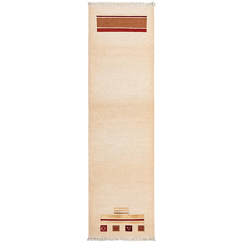 Vidal Tapis de couloir en laine 297x84 beige Darya