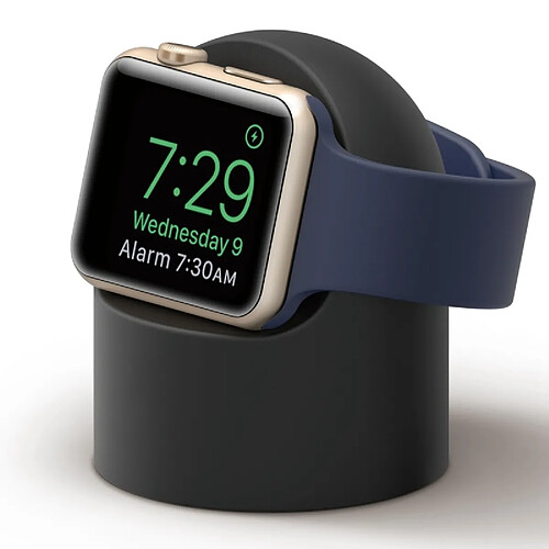 Wewoo Support en silicone à base ronde rétro pour Apple Watch noir