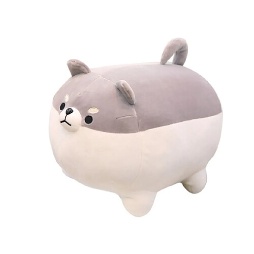 Universal 15,75 pouces remplis d'animaux de dessin animé Shiba Inu peluche jouet Anime Shiji mignon peluche chien oreiller souple, jouet en peluche cadeau garçon fille cadeau | oreiller de luxe (gris)