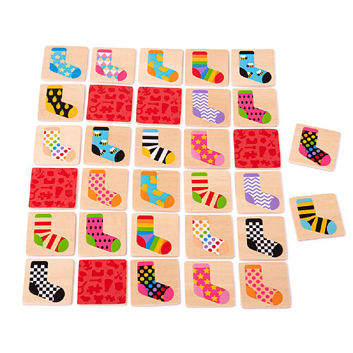 Bigjigs Toys Jeu de mémoire de chaussettes en bois