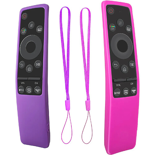 SANAG Lot De 2 Coques De Protection En Silicone Pour Telecommande Samsung Bn59-01242A, Bn59-01259E, Bn59-01312A(Violet+Rose)