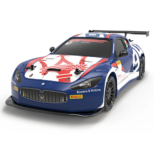 TechKidz Voiture télécommandée 1/24 2.4GHz - Modèle Maserati Granturismo GT3 Blanc / Bleu