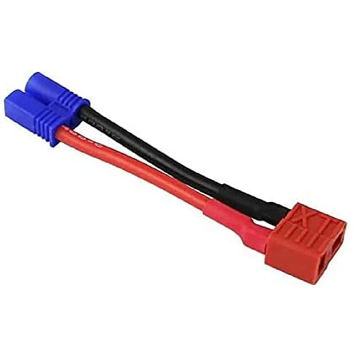 Adaptateur Banane Mâle EC2 1 pièce pour batterie Lipo RC 10 cm 16AWG, couleur Rouge Noir Bleu