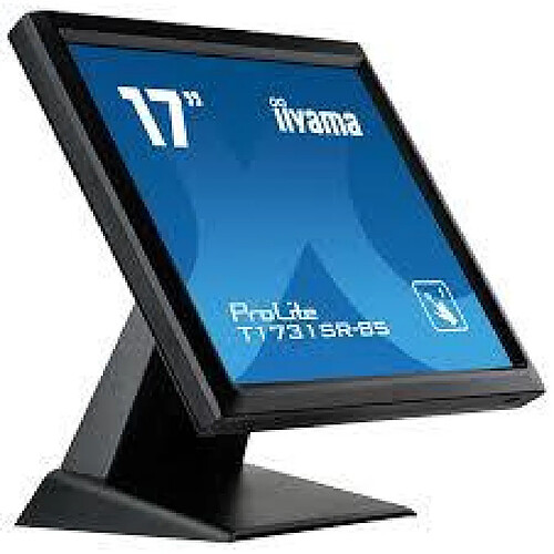 iiyama ProLite T1731SR-B5 - Écran LED - 17' - écran tactile - 1280 x 1024 - TN - 250 cd/m² - 1000:1 - 5 ms - HDMI, VGA, DisplayPort - haut-parleurs - noir mat