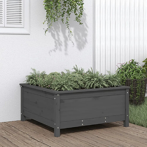 vidaXL Jardinière gris 82,5x82,5x39 cm bois massif de pin