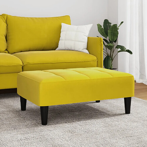 vidaXL Repose-pied jaune 77x55x31 cm velours