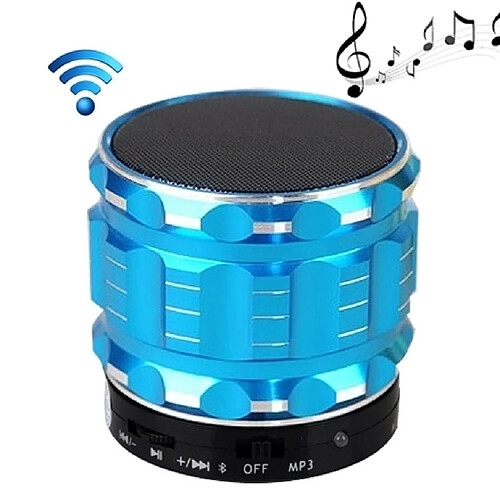 Wewoo Enceinte Bluetooth d'intérieur bleu Métal mobile stéréo haut-parleur portable avec fonction d'appel mains-libres