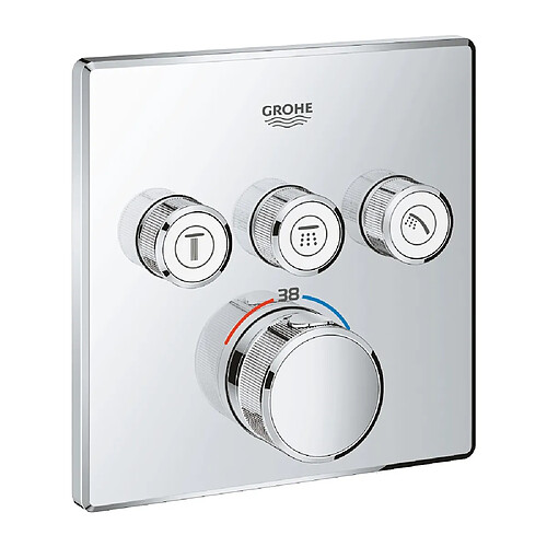 GROHE - Mitigeur thermostatique encastré 3 sorties Grohe Grohtherm SmartControl