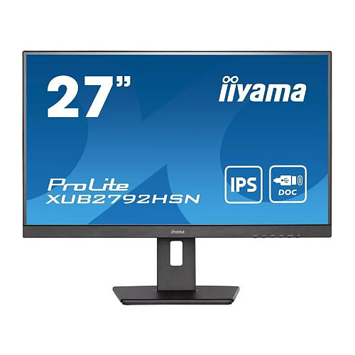 Ecran PC - IIYAMA ProLite XUB2792HSN-B5 - 27 FHD - Dalle IPS - 4 ms - 75Hz - HDMI / DisplayPort / USB-C Dock / USB Hub - Pied r