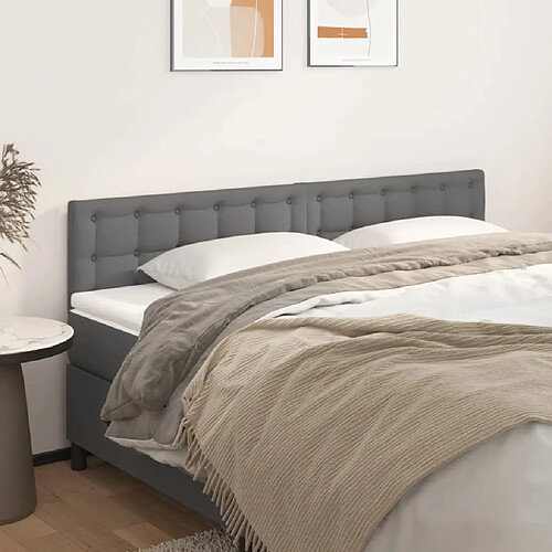 vidaXL Têtes de lit 2 pcs Gris 90x5x78/88 cm Similicuir