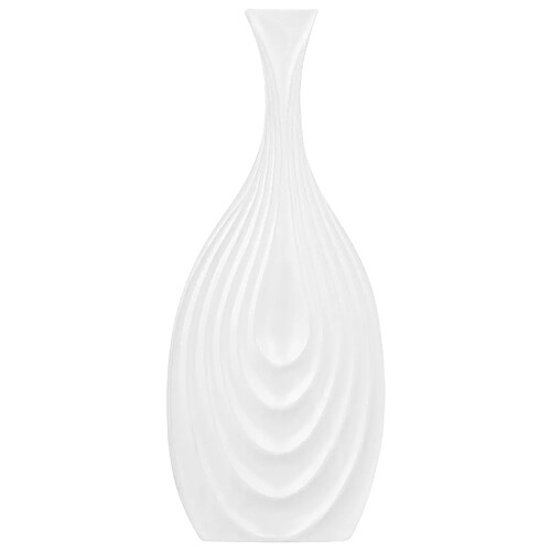 Beliani Vase décoratif THAPSUS Céramique 39 cm Blanc