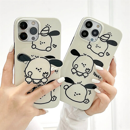 GUPBOO Étui pour iPhone11ProMax coutellerie chien dessin animé téléphone portable étui silicone